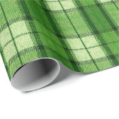 グリーンプレイドクリスマスラッピング紙 ラッピングペーパー (ロールコーナー)