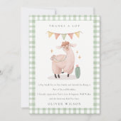 グリーンプレイドサボテンボホラマ どんな年齢の誕生日 サンキューカード (正面)