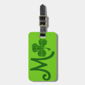 グリーンプレイドシャームロック ラゲッジタグ (正面縦)