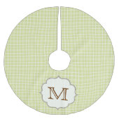 グリーンプレイドタータンチェックモノグラムイニシャルツリースカート ブラッシュドポリエステルツリースカート (正面)