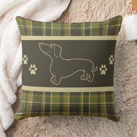 グリーンプレイドダシュント装飾用クッション クッション (ブランケット)