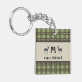 グリーンプレイドディアキャビン キーホルダー (正面左)