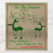 グリーンプレイドトナカイのワインラベル ワインラベル (シングルラベル)