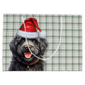 グリーンプレイドバーベットドッグホリデー ラージペーパーバッグ (裏面)