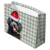 グリーンプレイドバーベットドッグホリデー ラージペーパーバッグ (裏面アングル)