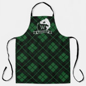 グリーンプレイドフィッシュ&フックモノグラム エプロン (正面)