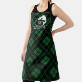 グリーンプレイドフィッシュ&フックモノグラム エプロン (インサイチュ)