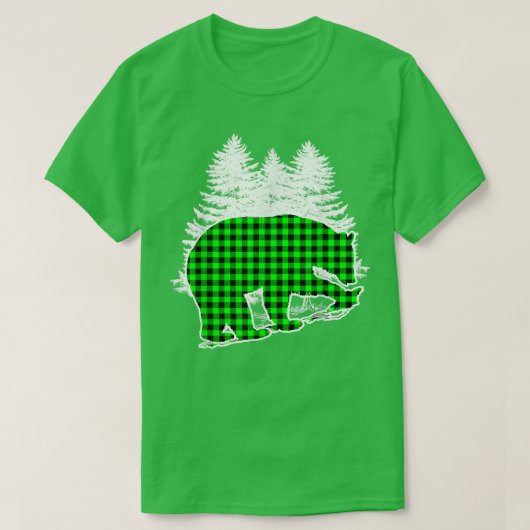 グリーンプレイドベア979 Tシャツ (デザイン正面)