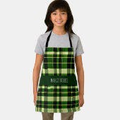 グリーンプレイドメッシュブリティッシュ幾何学模様 エプロン (インサイチュ)