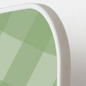 グリーンプレイドモノグラムと名前のカスタマイズ可能 ピックルボールラケット (左詳細)