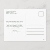 グリーンプレイドモノグラム写真クリスマス シーズンポストカード (裏面)