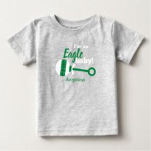 グリーンプレイドラトルイーグルベビーTシャツ