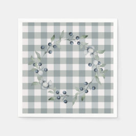 グリーンプレイドリースバッファローチェックかわいらし スタンダードカクテルナプキン