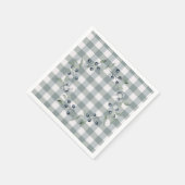 グリーンプレイドリースバッファローチェックかわいらし スタンダードカクテルナプキン (角)