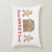 グリーンプレイド付きリバーシブルジンジャーブレッドクリスマス アクセントクッション (正面(垂直))