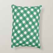 グリーンプレイド付きリバーシブルジンジャーブレッドクリスマス アクセントクッション (裏面(縦))