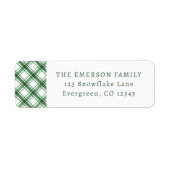 グリーンプレイド差出人住所ラベル ラベル (正面)