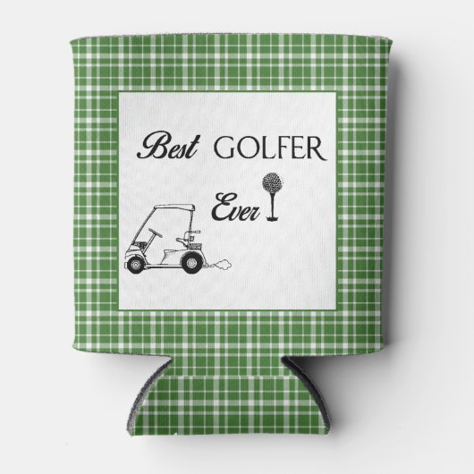 グリーンプレイド私の飲みチームはゴルフの問題を持っている 缶クーラー (正面)