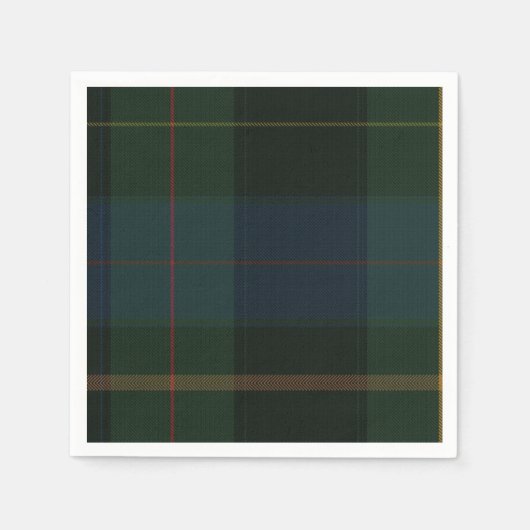 グリーンプレイド紙ナプキンス スタンダードカクテルナプキン (正面)
