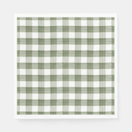 グリーンプレイド紙ナプキンス スタンダードランチョンナプキン