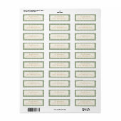 グリーンプレイド金ゴールド文字カスタム差出人住所 ラベル (フルシート)