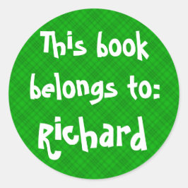 グリーンプレイド「この本は所有している」ラベル ラウンドシール