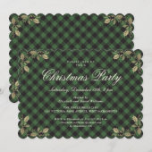 グリーンプレエレガントイドクリスマスホリデーパーティ 招待状 (正面/裏面)