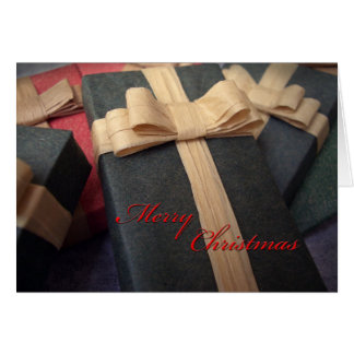 グリーンプレゼントクリスマスカード