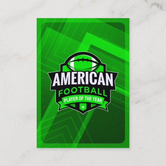 グリーンプロアメリカンフットボール選手トレーディングカード コーリングカード (裏面)