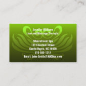 グリーンプロフェッショナルマッサージ/ヨガビジネスカード 名刺 (裏面)