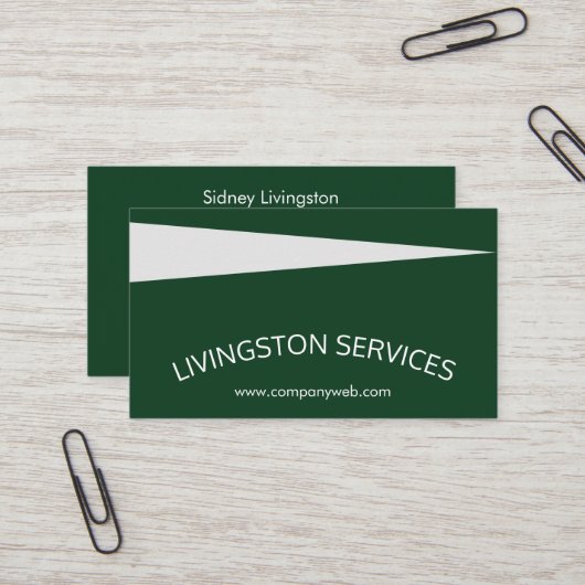 グリーンプロフェッショナル曲線シンプルモダン 名刺 (正面/裏面インサイチュ)