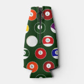 グリーンプールボールビリヤード模様 ボトルクーラー (裏面)