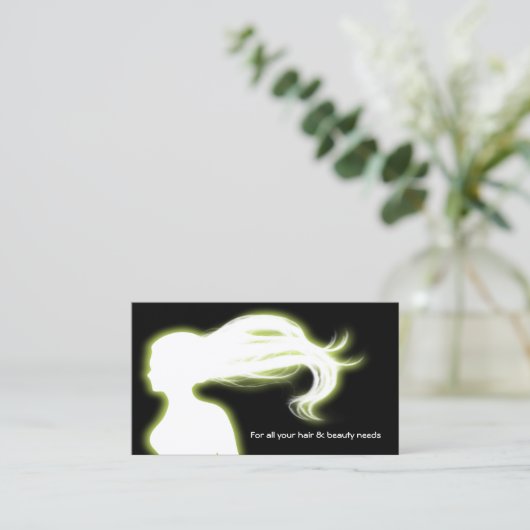 グリーンヘアサロン名刺 名刺 (スタンド正面)