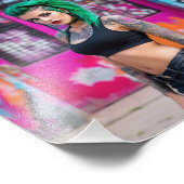 グリーンヘアタトゥーパンクバーブイングラフィティ通り フォトプリント            (角)