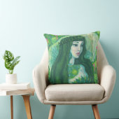 グリーンヘアマーメイド水中ファンタジー超現実美術 クッション (椅子)