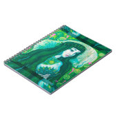 グリーンヘアマーメイド水中ファンタジー超現実美術 ノートブック (左側)