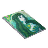 グリーンヘアマーメイド水中ファンタジー超現実美術 ノートブック (右側)
