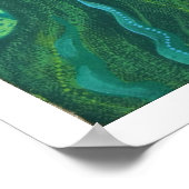 グリーンヘアマーメイド水中ファンタジー超現実美術 ポスター (角)