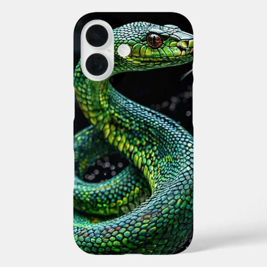 グリーンヘビのワイルドなアニマルデザイン Case-Mate iPhoneケース (裏面)