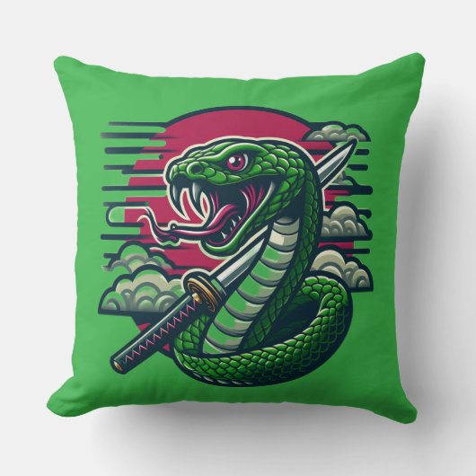 グリーンヘビ クッション (正面)