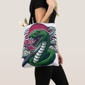 グリーンヘビ トートバッグ (クローズアップ)