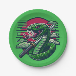 グリーンヘビ ペーパープレート