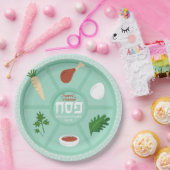 グリーンヘブライ語ペサックパスソーバーセッダー ペーパープレート (パーティー)