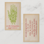グリーンヘンナハンドヨガインストラクター名刺 名刺 (正面/裏面)
