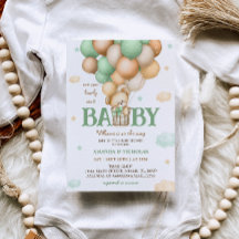 グリーンベアのホットエアバルーン ベイビーシャワー