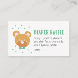 グリーンベアーおむつラッフルチケット エンクロージャーカード