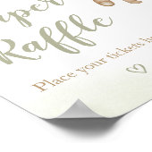 グリーンベアーバルーン赤ちゃんシャワーおむつラッフル ポスター (角)