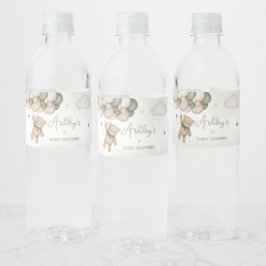 グリーンベアーバルーン赤ちゃんシャワー ペットボトルラベル