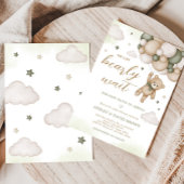 グリーンベアーバルーン赤ちゃんシャワー 招待状