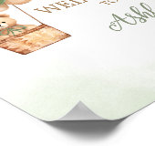 グリーンベアーホットエアバルーン赤ちゃんシャワーへようこそ ポスター (角)